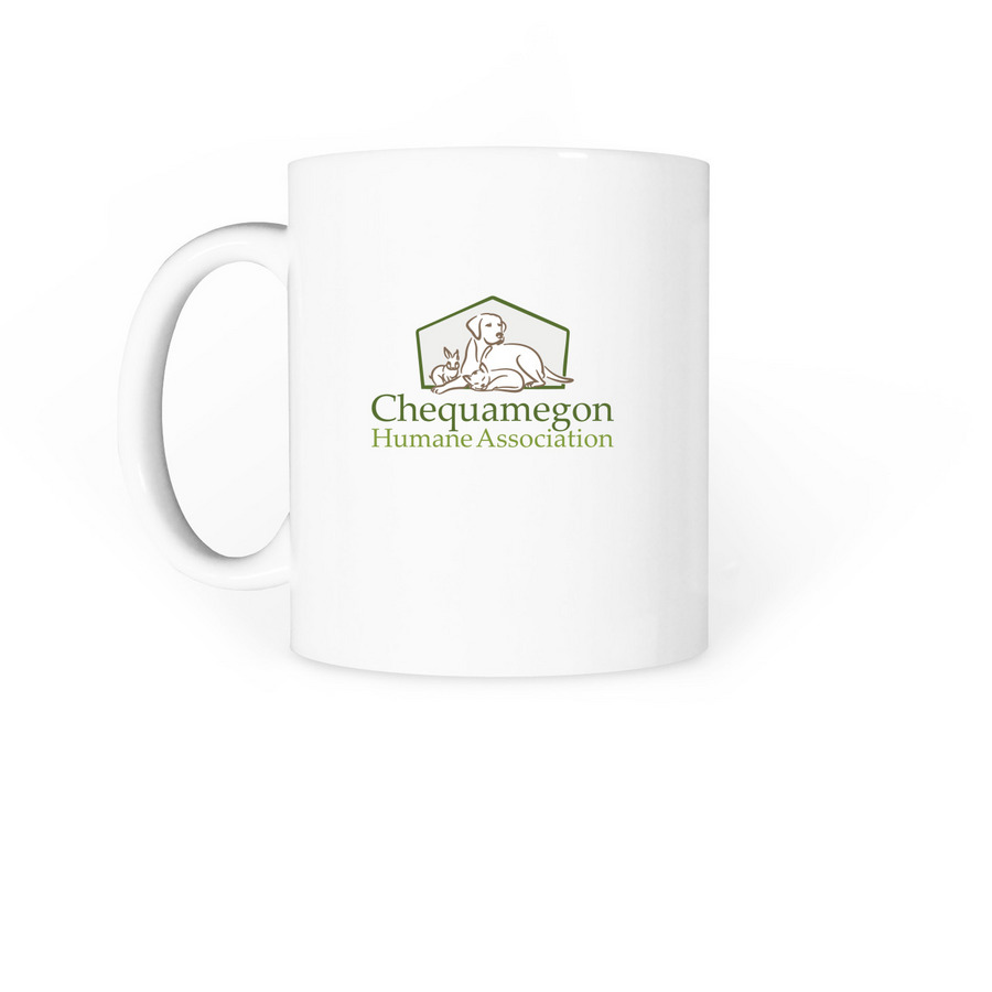 CHA Rescue Dog Mom Mug, a White Coffee Mug (back-view)