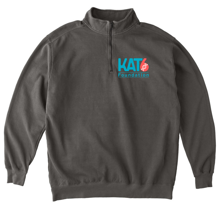 KAT6 Mini-Logo Adult Zipper Hoodies and More, a Pepper Comfort Colors Quarter Zip Pullover
