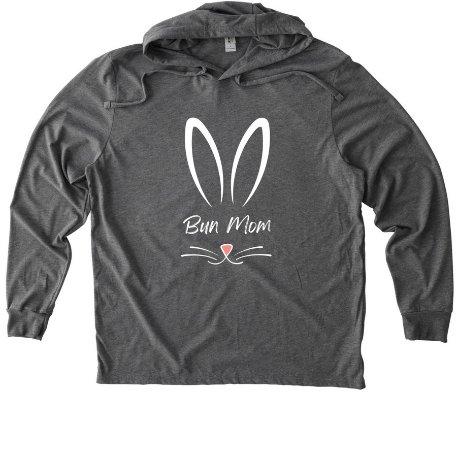 Bun Mom - White, a Aluminum Grey Allmade Eco Triblend Hoodie Tee