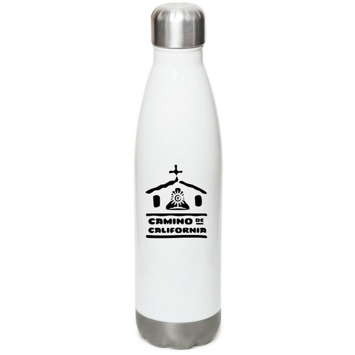 Water Bottle, a White Stainless Steel Water Bottle