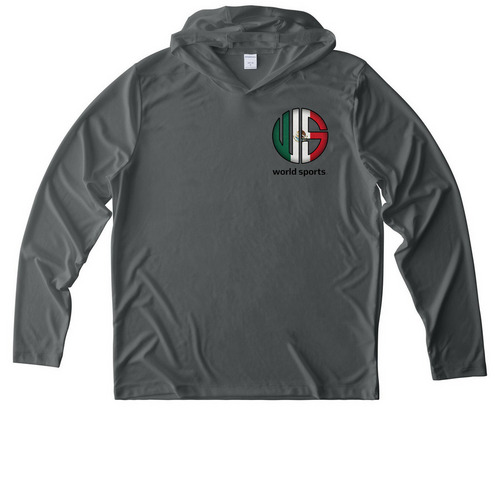 World Sports Global Style - Mexico, a Dark Smoke Grey UV Performance Long Sleeve Hoodie