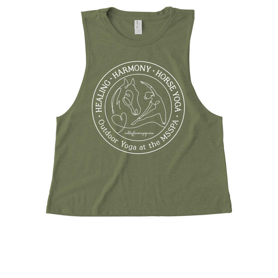 Horse Yogis [Fundraiser], a Olive You Green Allmade Eco Triblend Women?s Muscle Tank
