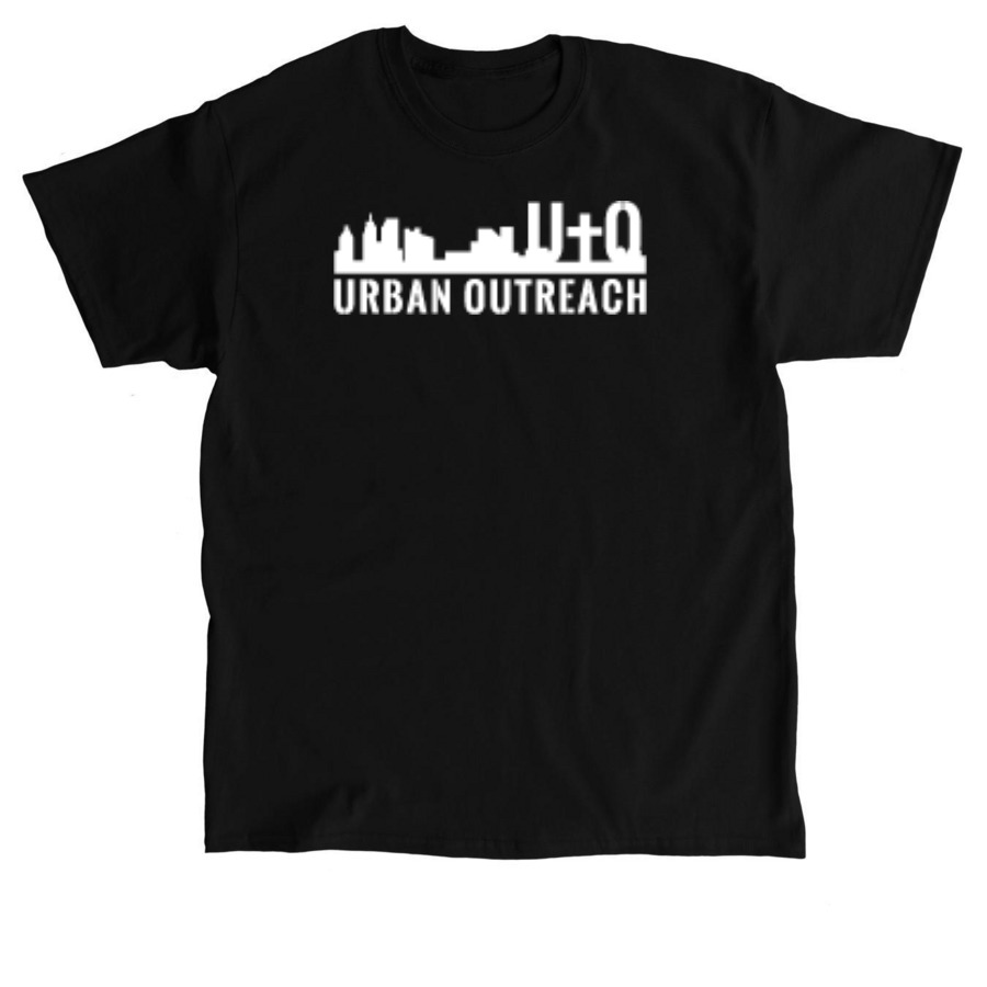 UO Classic Unisex Tee/White Logo/Jesus Loves, a Black Classic Unisex Tee