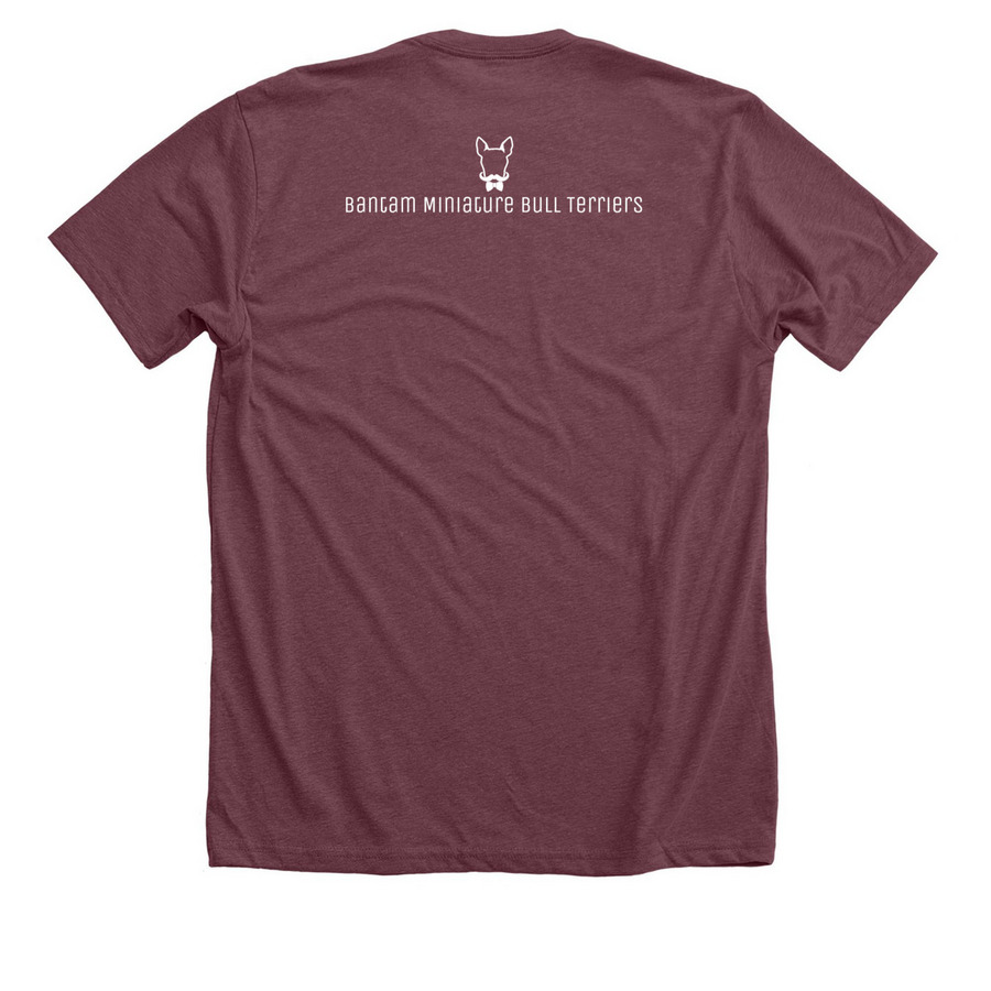 Bantam (Twee), a Heather Maroon Premium Unisex Tee (back-view)