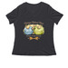 Vintage Hen, a Dark Grey Heather Women's Relaxed V-Neck Tee