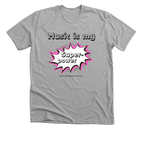 Music is my Superpower!, a Athletic Heather Premium Unisex Tee