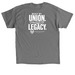VUU HOCO: BUILT BY UNION. POWERED BY LEGACY., a Charcoal Classic Unisex Tee (back-view)