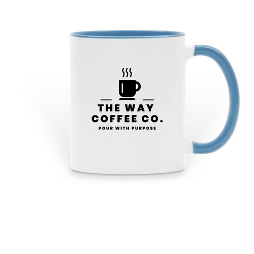 Way Coffee Mug, a Light Blue Two-Tone Ceramic Mug