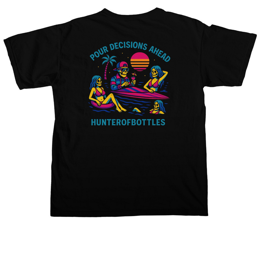 Summer Time, a Black Comfort Colors Unisex Tee (back-view)