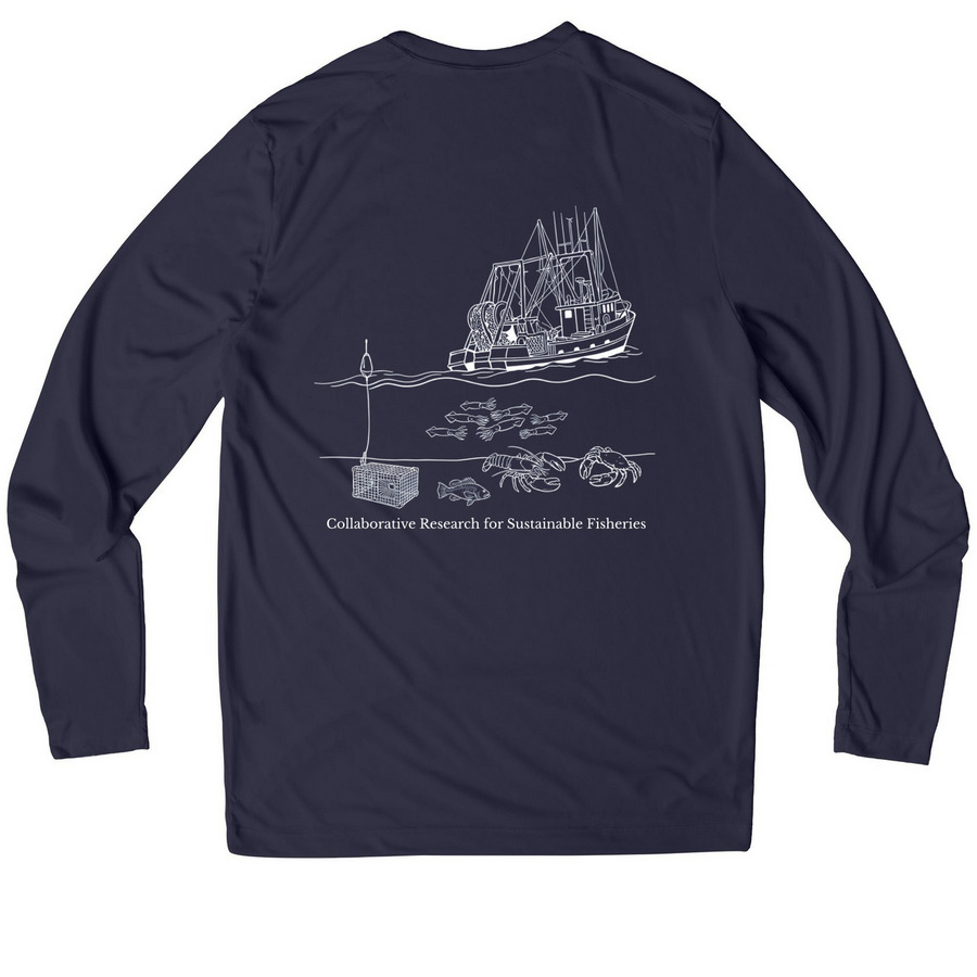 CFRF Performance Gear, a True Navy UV Performance Long Sleeve Tee (back-view)