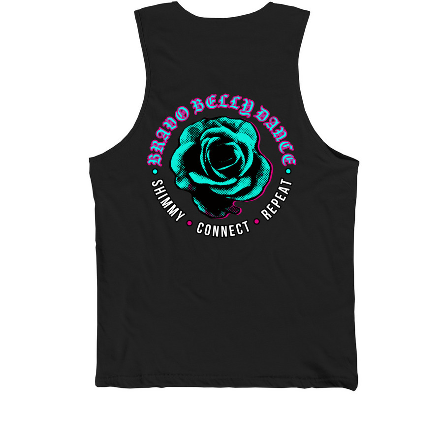 Bravo Belly Dance | SCR Logo, a Black Premium Cotton Tank (back-view)