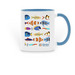 A Fully Stocked Library Mug, a Light Blue Two-Tone Ceramic Mug