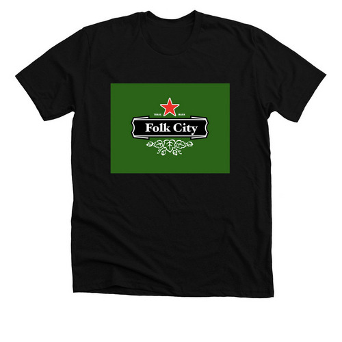 Folk City BEER, a Solid Black Blend Premium Unisex Tee