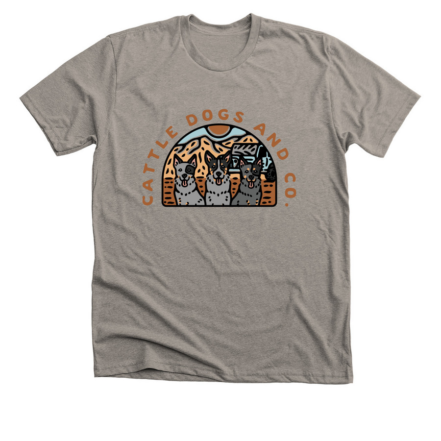 Cattle Dogs and Co. Shirts, a Heather Stone Premium Unisex Tee