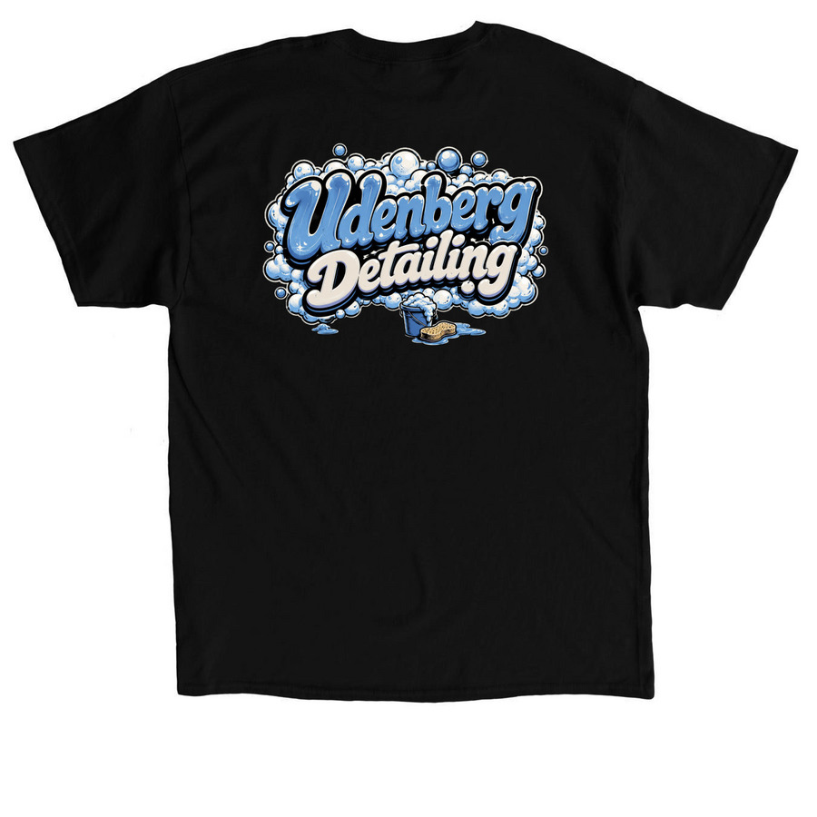 Udenberg Detailing collection, a Black Classic Unisex Tee (back-view)