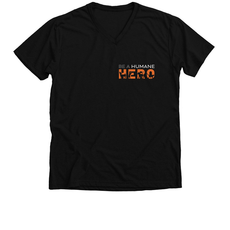 Be a Humane Hero&nbsp;, a Solid Black Blend Premium V-Neck Tee