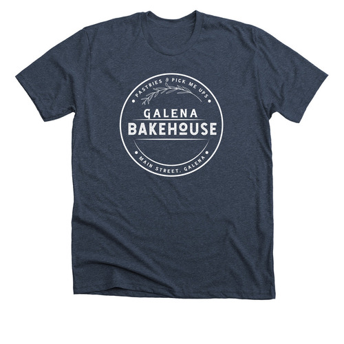 Galena Bakehouse, a Heather Midnight Navy Premium Unisex Tee