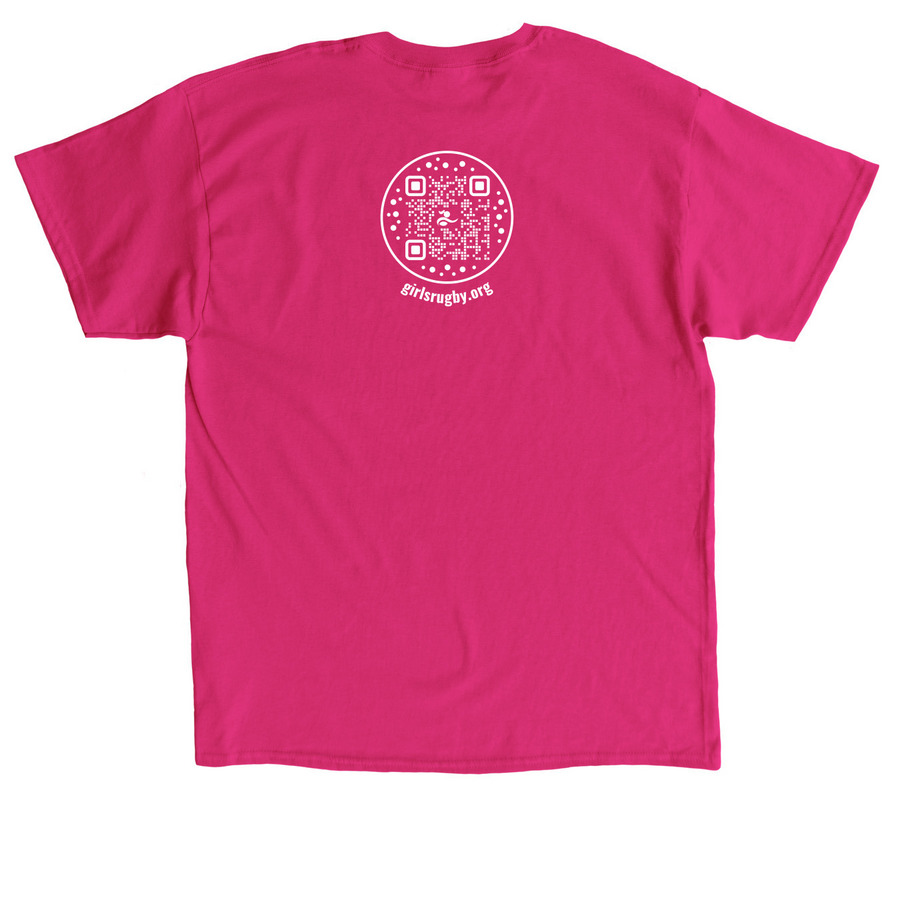 Girls Rugby Pink Collection, a Heliconia Classic Unisex Tee (back-view)