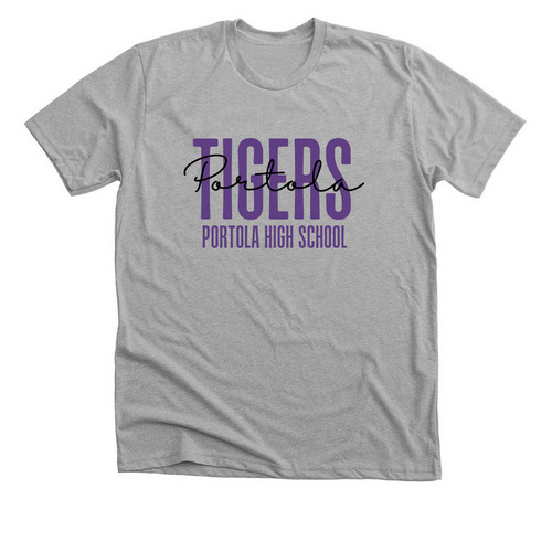 Tigers Script Design, a Athletic Heather Premium Unisex Tee