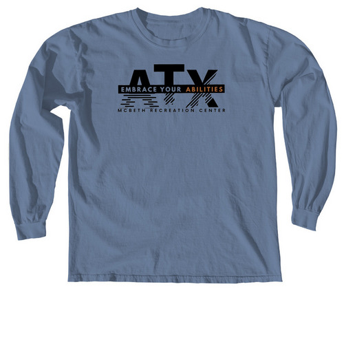 Embrace Your Abilities!, a Blue Jean Comfort Colors Long Sleeve Tee