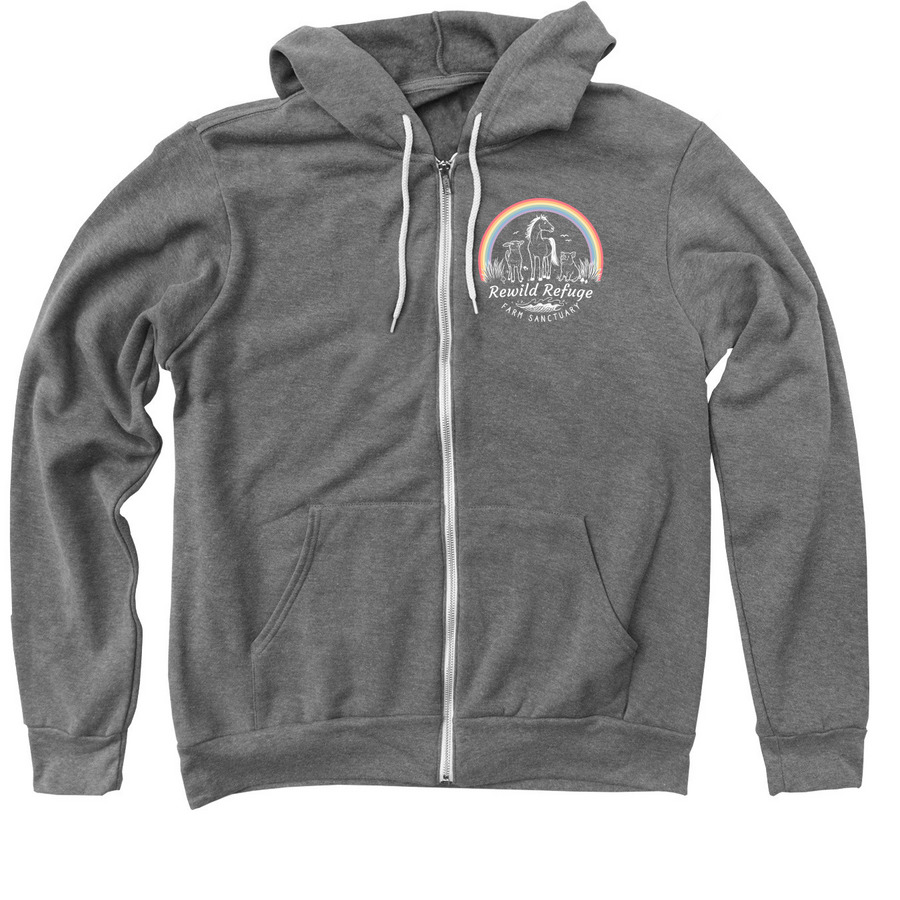 Rewild Refuge - Limited Time Zip Up Hoodie!&nbsp;, a Deep Heather Zip Up Hoodie