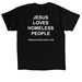 UO Classic Unisex Tee/White Logo/Jesus Loves, a Black Classic Unisex Tee (back-view)