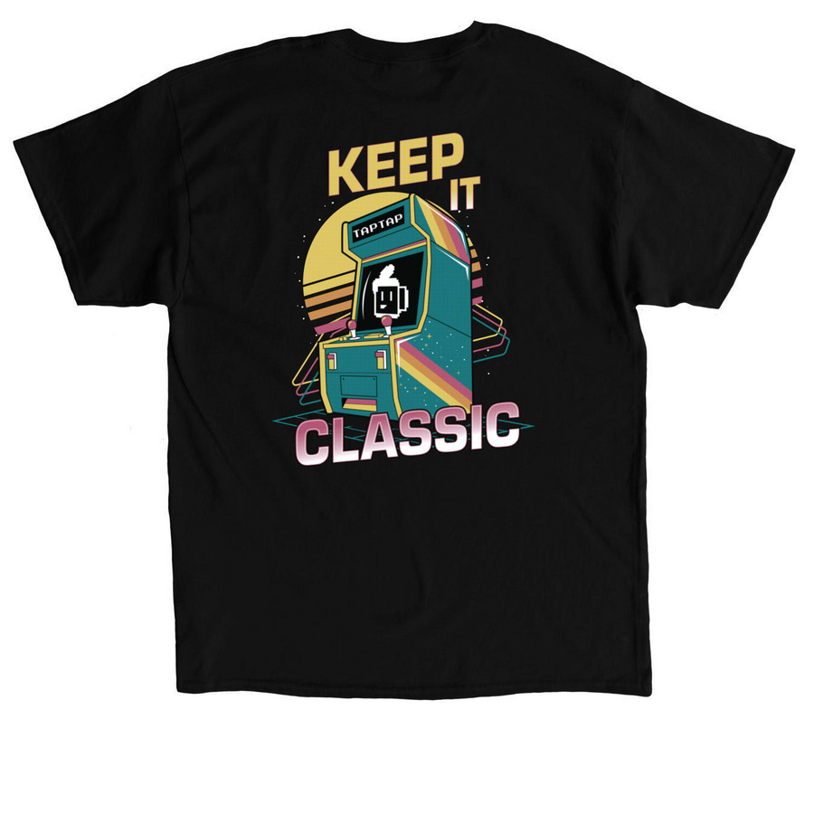 Keep It Classic Arcade Apparel, a Black Classic Unisex Tee (back-view)
