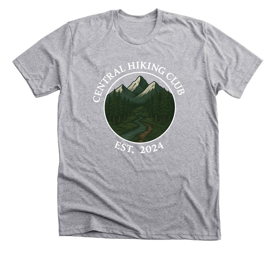 Central Hiking Club Merch, a Athletic Heather Premium Unisex Tee