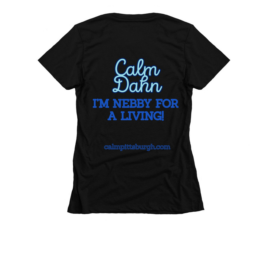 "Calm Dahn" Merch, a Black Women's Slim Fit Tee (back-view)