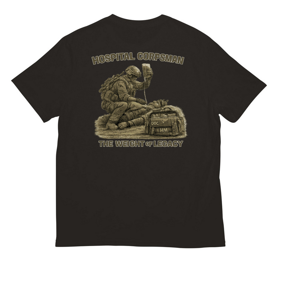 Uniform under shirts weight of Legacy&nbsp;, a Deep Black All-American Unisex Tee (back-view)