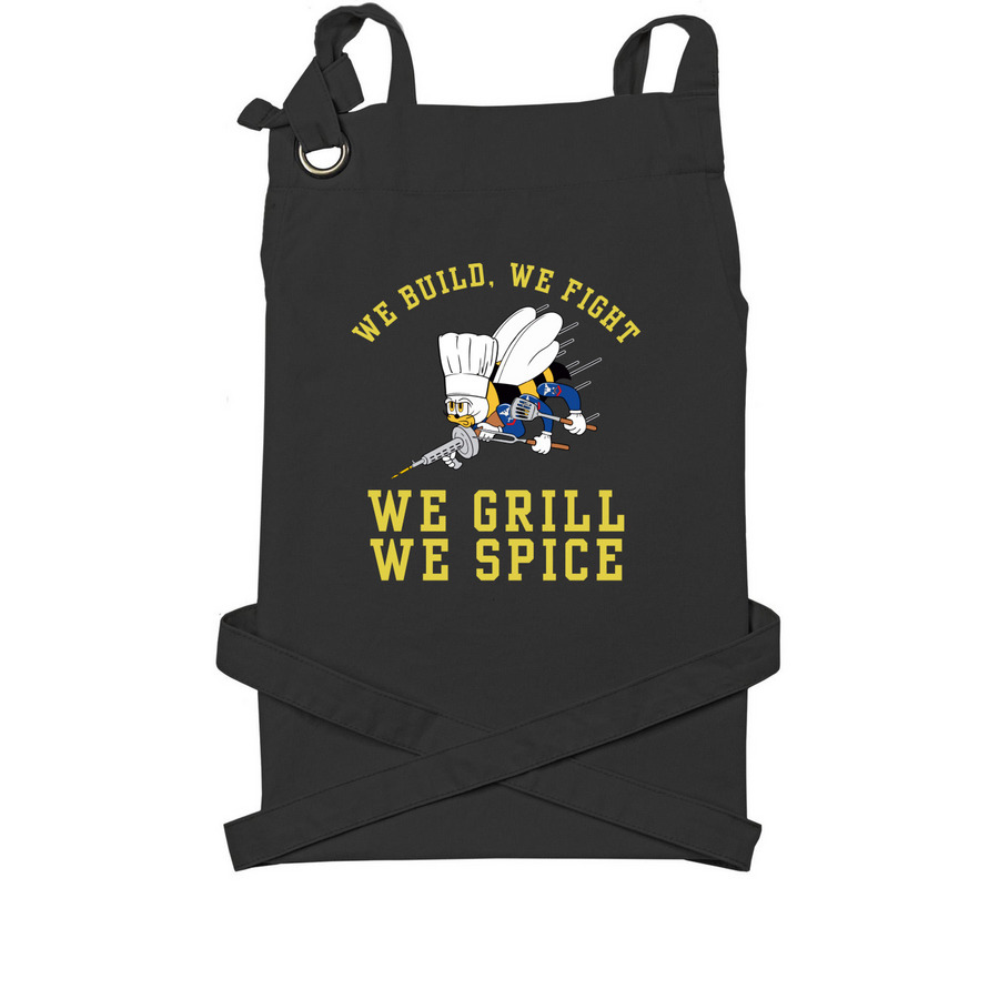 Grill & Spice Seabee Apron, a Black Cotton Canvas Pocket Apron
