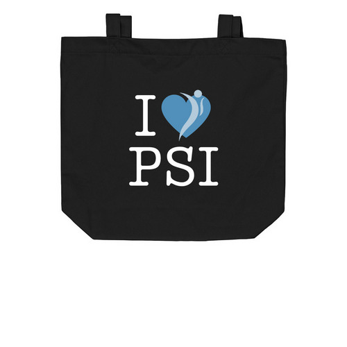 I LOVE PSI Tote, a Black Organic Cotton Tote Bag