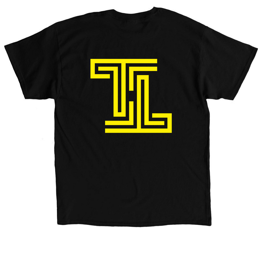 Classic Yellow Logo, a Black Classic Unisex Tee (back-view)