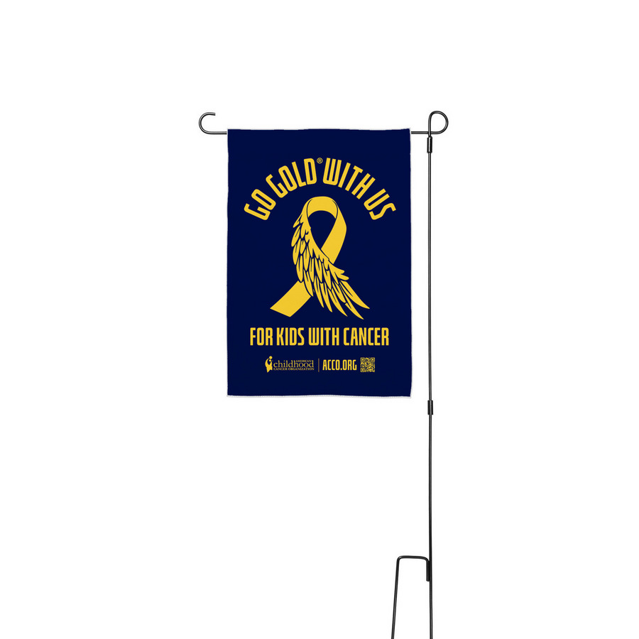 GO GOLD? Yard Flag&nbsp;, a White 12" x 18" Yard Flag with Stake