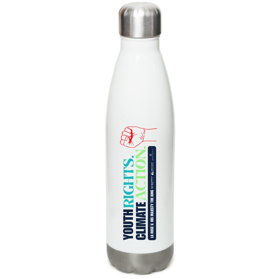 Youth v. Canada Water Bottle, a White Stainless Steel Water Bottle