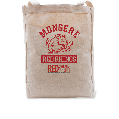 Mungere Red Rhinos Tote, a Natural Recycled Cotton Tote Bag