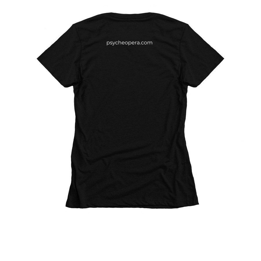 The High Priestess of Diddley Bows, a Black Women's Slim Fit Tee (back-view)