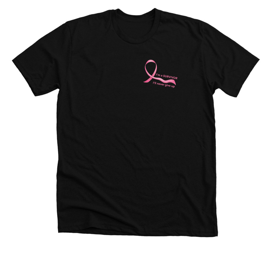 Survivor Breast Cancer Tee | Small Imprint, a Solid Black Blend Premium Unisex Tee