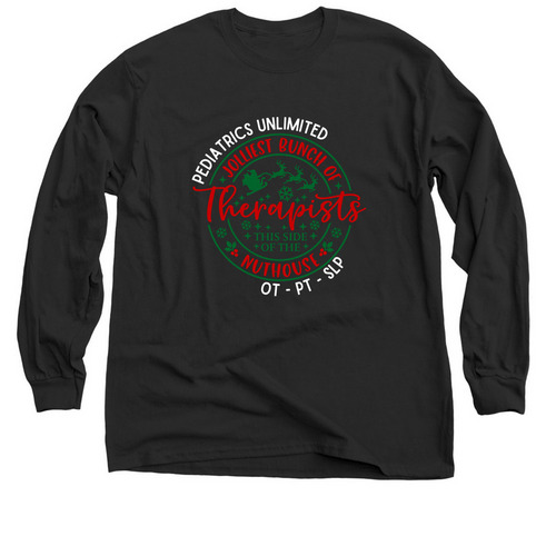 Jolliest Bunch of Therapists, a Black Classic Long Sleeve Tee