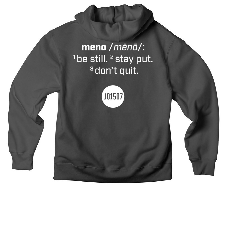 Meno Defined, a Asphalt Premium Heavyweight Pullover Hoodie (back-view)