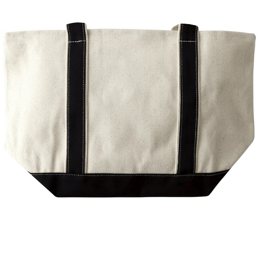 New England Law Review Tote, a Natural/Black Large Two-Tone Canvas Tote Bag (back-view)