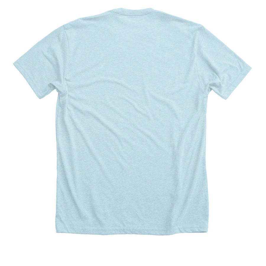 Rocky's Feeding Families Team, a Heather Ice Blue Premium Unisex Tee (back-view)