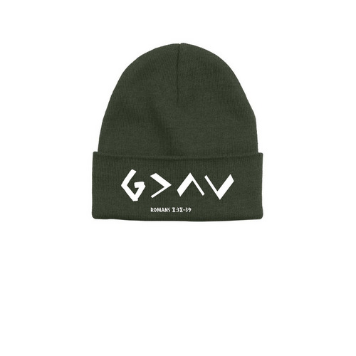 God is Greater than Highs and Lows, a Alpine Printed Base Camp Beanie