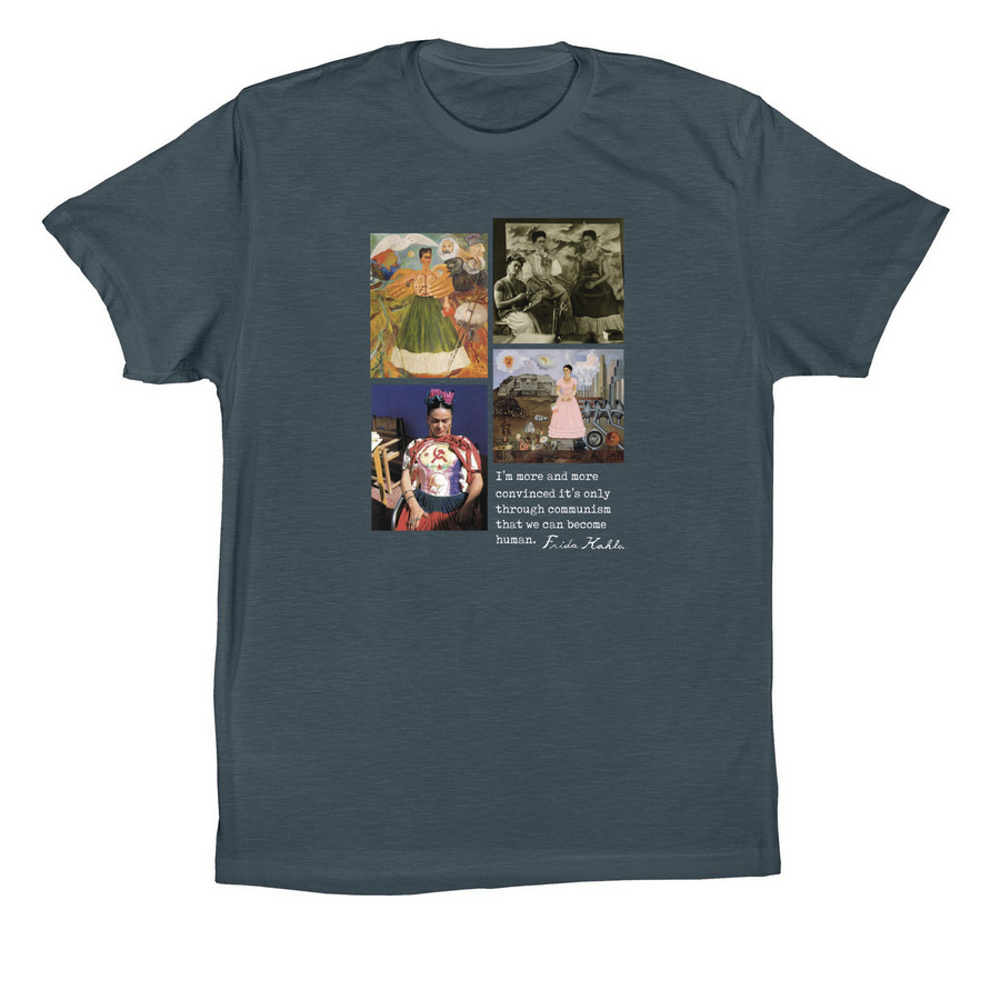 Frida Communist Collage - DARK COLORS&nbsp;, a Vintage Navy Premium Cotton Tee