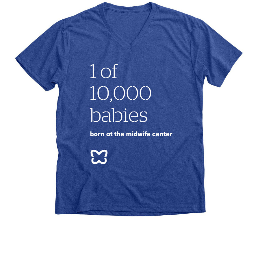 1 of 10,000 babies, a Heather True Royal Premium V-Neck Tee