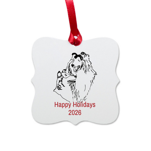 Happy Holidays 2026, a White Aluminum Square Ornament