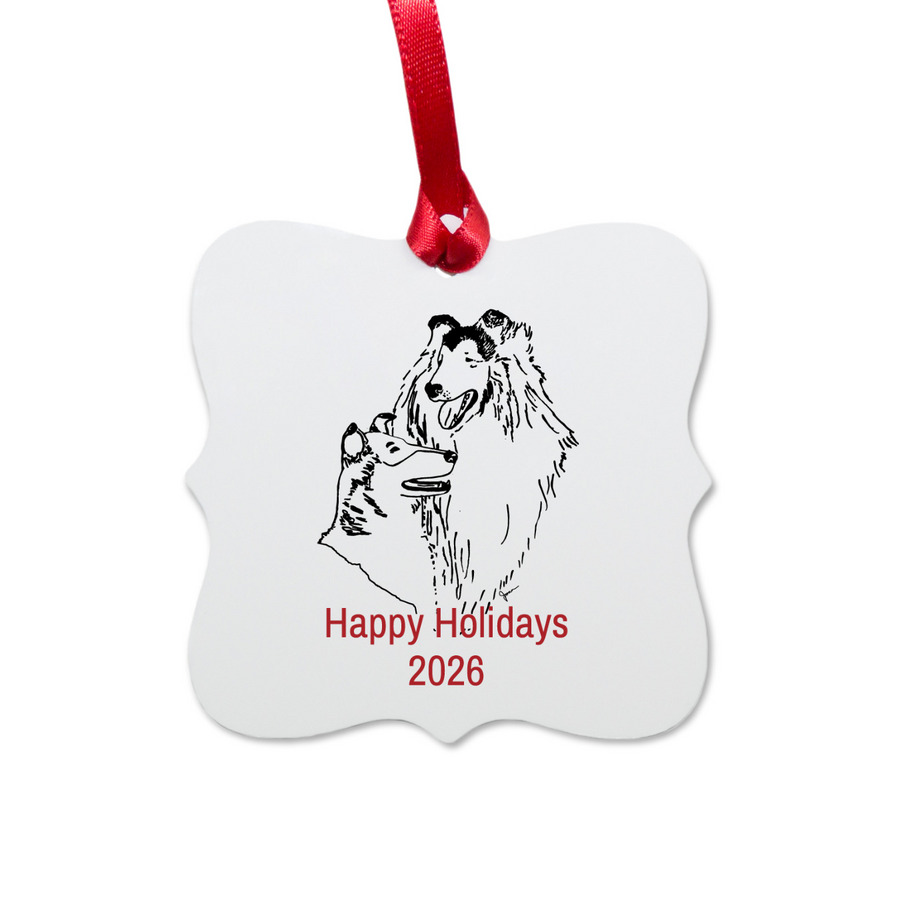 Happy Holidays 2026, a White Aluminum Square Ornament