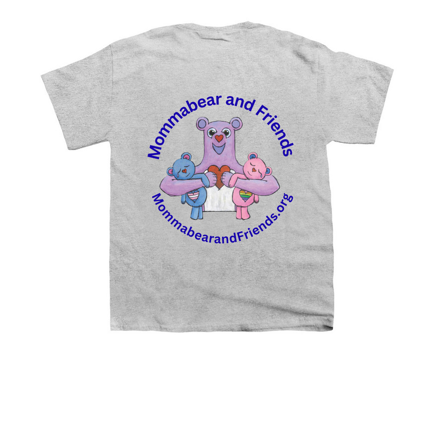 Mommabear & Friends, a Sport Grey Youth Unisex Tee (back-view)