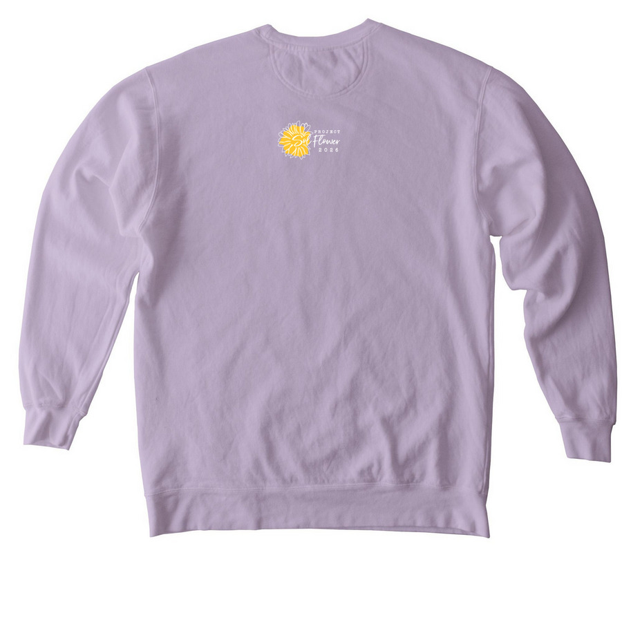 White Logo - Sweatshirts, a Orchid Comfort Colors Crewneck Sweatshirt (back-view)