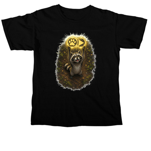 Paws Play Racoon, a Black Comfort Colors Unisex Tee